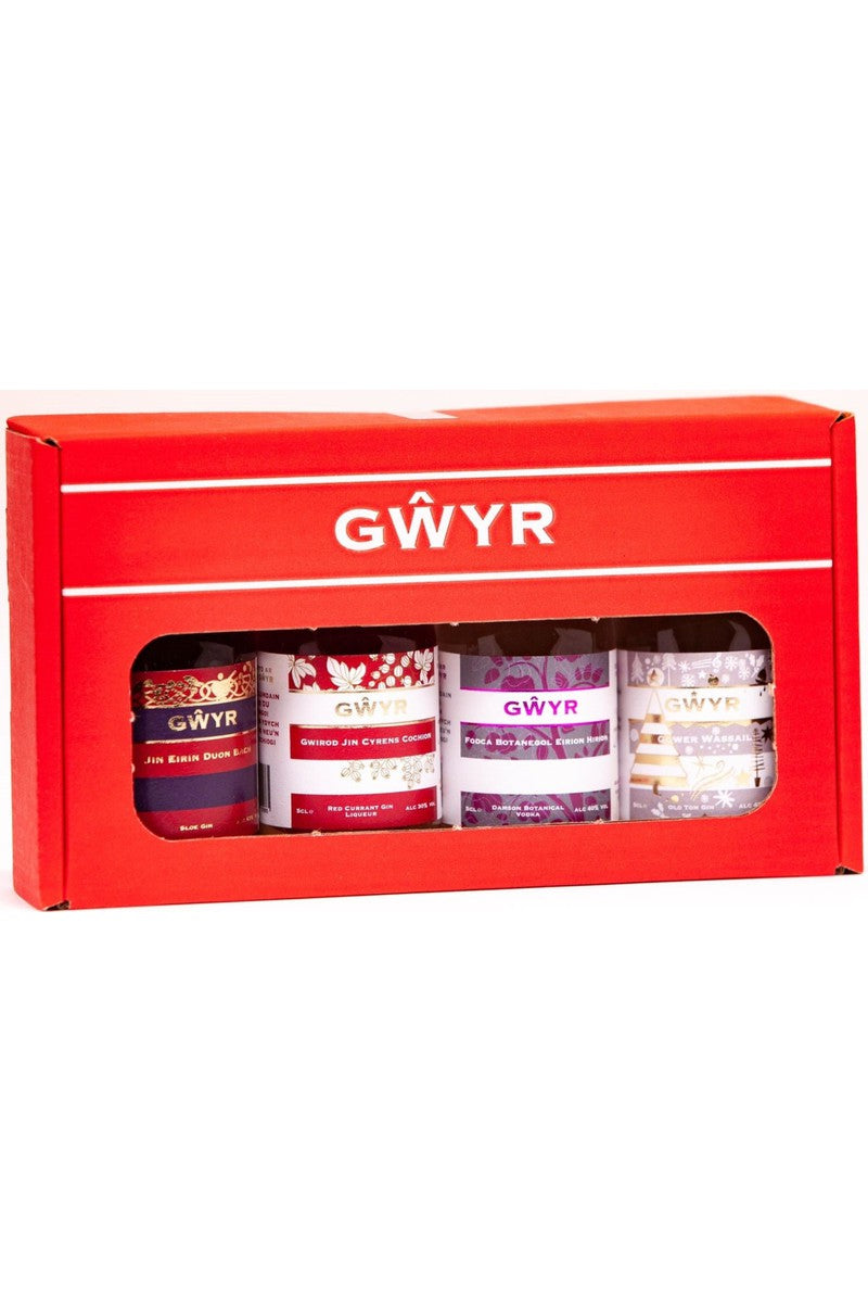 Gwyr Gin Miniature Gift Set of Four Christmas Edition
