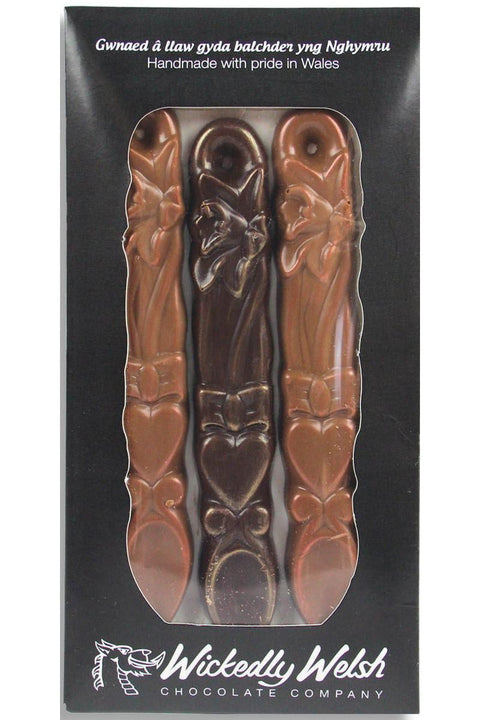 Wickedly Welsh - Welsh Trio of Chocolate Lovespoons