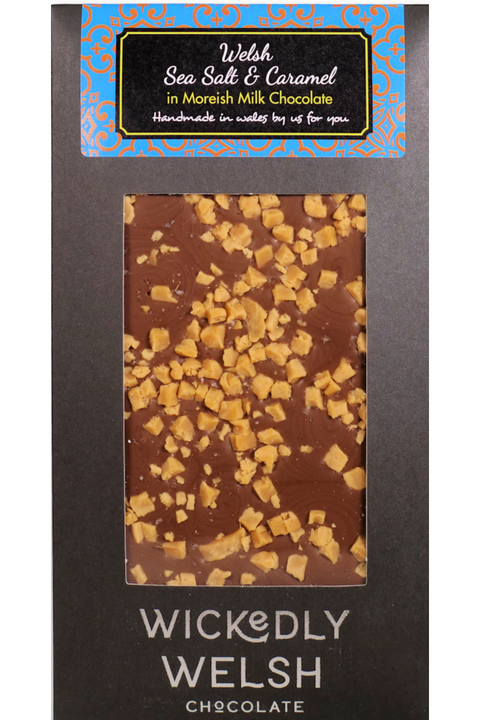 Wickedly Welsh - Welsh Halen Môn Sea Salt and Caramel Milk Chocolate Bar